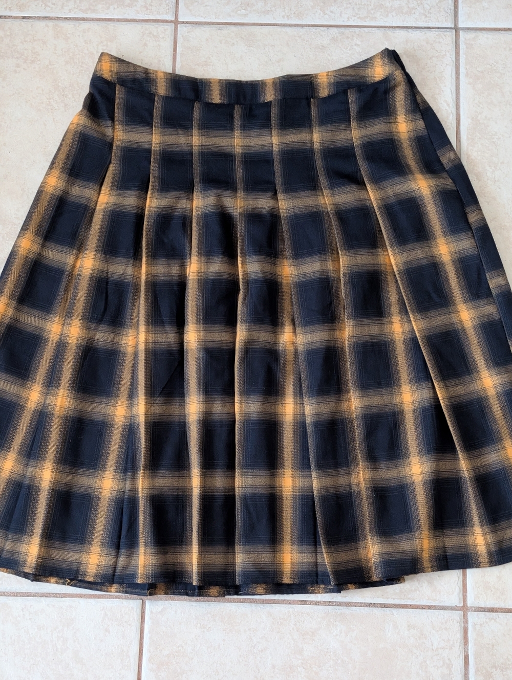 Vintage Ultra Pink Pleated Plaid Cotton Skirt Size XL